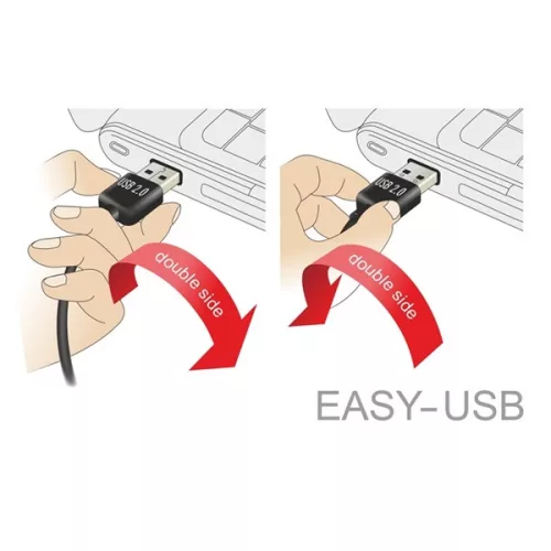 Delock Kábel - 83385 (USB-A 2.0 hajlított -> USB Micro-B, apa/apa, 5m)