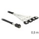 Delock KAB Delock 83392 mini SAS HD x 4 SFF 8643 apa > 4 x SATA 7pin anya kábel - 0,5m