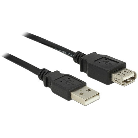 Delock USB A M/F adatkábel hosszabbító 0.5m fekete