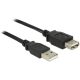 Delock USB A M/F adatkábel hosszabbító 0.5m fekete