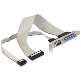   Delock Serial pinheader  Paraller pinheader -> Serial RS-232 Parallel IEEE-1284 F/F hátlapi kivezetés 0.3m