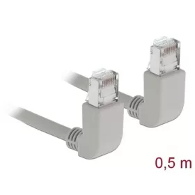   Delock RJ45 CAT6A S/FTP -> RJ45 CAT6A S/FTP M/M adatkábel 0.5m szürke 90° fel/fel
