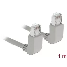   Delock RJ45 CAT6A S/FTP -> RJ45 CAT6A S/FTP M/M adatkábel 1m szürke 90° fel/fel