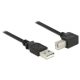 Delock USB-A 2.0 -> USB-B 2.0 M/M adatkábel 1m fekete egyenes/90°