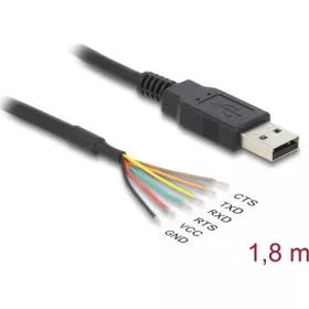   Delock USB 2.0 - Soros UART LVTTL átalakító 6 nyílt vezetékkel és 3,3 V kimeneti feszültséggel 1,8 m