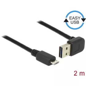   Delock Easy-USB A -> USB-B 2.0 micro M/M adatkábel 2m fekete 90°/egyenes