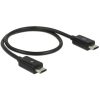 Delock KAB Delock 83570 USB-B apa > micro USB-B apa OTG tápfeszültség megosztó kábel - 0,3m
