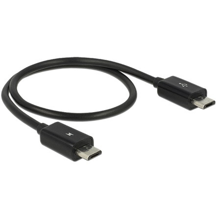 Delock KAB Delock 83570 USB-B apa > micro USB-B apa OTG tápfeszültség megosztó kábel - 0,3m
