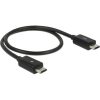 Delock KAB Delock 83570 USB-B apa > micro USB-B apa OTG tápfeszültség megosztó kábel - 0,3m