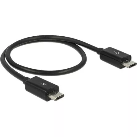 Delock KAB Delock 83570 USB-B apa > micro USB-B apa OTG tápfeszültség megosztó kábel - 0,3m