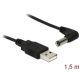 Delock KAB Delock 83578 UDC 5.5x2.1mm apa 90° elforgatott USB tápkábel - 1,5m