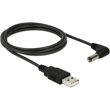 Delock KAB Delock 83578 UDC 5.5x2.1mm apa 90° elforgatott USB tápkábel - 1,5m