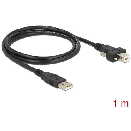 Delock USB-A 2.0 -> USB-B 2.0 M/M adatkábel 1m fekete