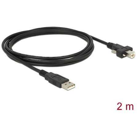 Delock USB-A 2.0 -> USB-B 2.0 M/M adatkábel 2m fekete