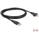 Delock USB-A 2.0 -> USB-B 2.0 M/M adatkábel 2m fekete