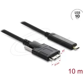   Delock Aktív optikai kábel USB 10 Gbps USB Type-C  apa > USB 10 Gbps Micro-B Típusú dugó csavarokkal ellátott 10 m