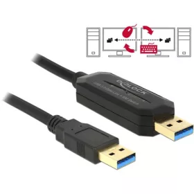   Delock KAB Delock 83647 USB3.0-A dugó > USB3.0-A dugó Data Link + KM kapcsolós kábel - 1,5m