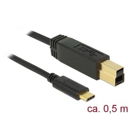 Delock KAB Delock 83674 USB Type-C™ 3.1 > USB-B 3.1 kábel - 0,5m