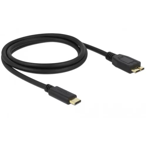 Delock Kábel - 83677 (USB Type-C – USB3.0 Micro-B kábel, apa/apa, fekete, 1m)