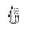 Delock Kábel - 83680 (USB2.0 - microUSB töltő és adat kábel készlet, 30/60/90cm, fekete)