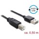 Delock Easy-USB A -> USB-B 2.0 M/M adatkábel 0.5m fekete