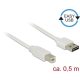 Delock Easy-USB A -> USB-B 2.0 M/M adatkábel 0.5m fehér