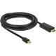 Delock KAB Delock 83700 miniDisplayport 1.2 dugó - High Speed HDMI A dugó 4K - Fekete - 3m