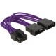 Delock KAB Delock 83703 8pin EPS > 2 x 4pin textil borítású tápkábel - Lila