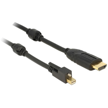 Delock KAB Delock 83731 miniDisplayport 1.2-dugós csatl. csavarral > HDMI-csatl. dugó 4K aktív kábel - 3m