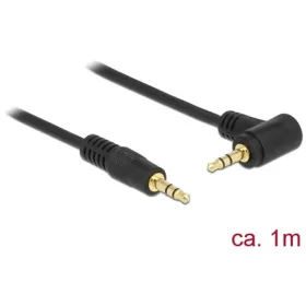   Delock Jack stereo 3,5mm M/M audio kábel 1m fekete egyenes/90°