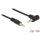 Delock Jack stereo 3,5mm M/M audio kábel 1m fekete egyenes/90°