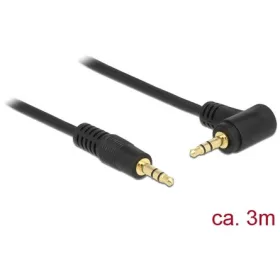   Delock Jack stereo 3,5mm M/M audio kábel 3m fekete egyenes/90°