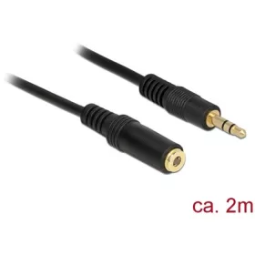   Delock Jack stereo 3,5mm M/F audio kábel hosszabbító 2m fekete