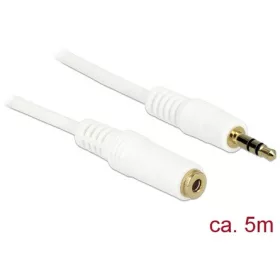   Delock Jack stereo 3,5mm M/F audio kábel hosszabbító 5m fehér