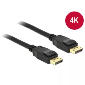   Delock Kábel - 83806 (Displayport 1.2 > Displayport 1.2, apa/apa, 4K@60Hz, Max.: 21,6 Gbps, 2m)
