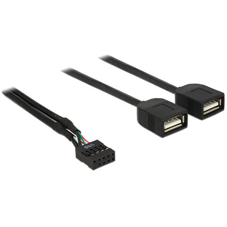 Delock KAB Delock 83823 pin header anya > 2x USB2.0 Type-A anya USB kábel - 0,4m