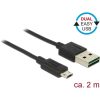 Delock USB-A 2.0 -> EasyUSB micro-B M/M adatkábel 2m fekete