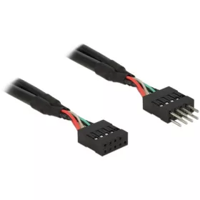   Delock USB-A Pinheader 9pin - USB-A pinheader 9pin M/F adatkábel hosszabbító 0.1m fekete