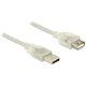 Delock USB-A 2.0 - USB-A 2.0 M/F adatkábel hosszabbító 1.5m átlátszó
