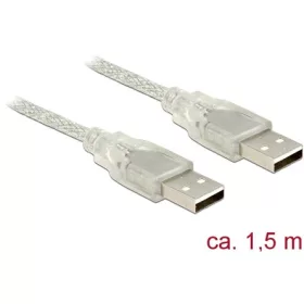 Delock USB-A 2.0 - USB-A 2.0 M/M adatkábel 1.5m átlátszó