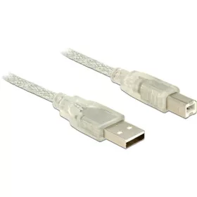   Delock USB-A 2.0 -> USB-B 2.0 M/M adatkábel 1m átlátszó