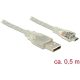 Delock ADA Delock 83897 USB 2.0 A csatlakozódugóval > USB 2.0 Micro-B csatlakozódugóval - 0,5m
