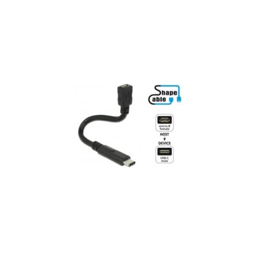 Delock KAB Delock 83929 micro-B anya > Type-C apa USB kábel - 0,15m