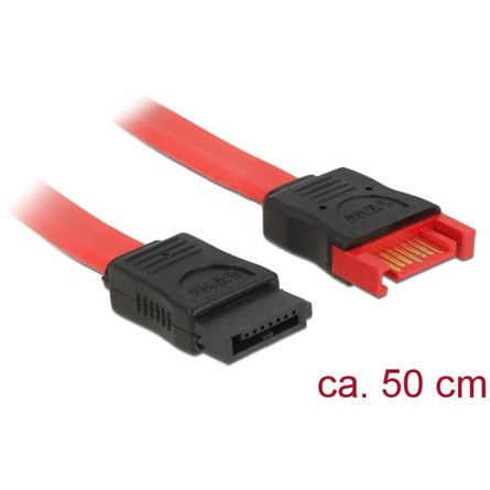 Delock SATA 3 M/F adatkábel hosszabbító 0.5m piros