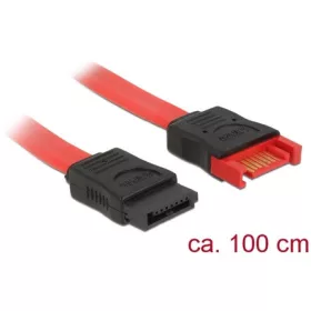 Delock SATA 3 M/F adatkábel hosszabbító 1m piros