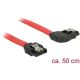 Delock SATA 3 F/F adatkábel 0.5m piros egyenes/90° jobb