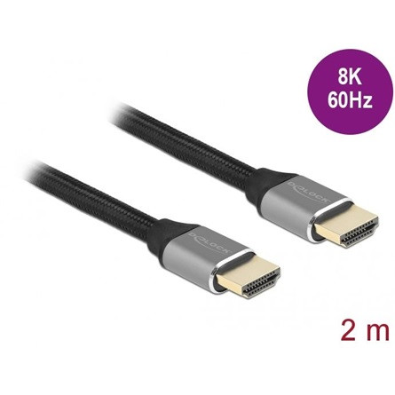 Delock Ultra nagy sebességű HDMI kábel 48 Gbps 8K 60 Hz szürke 2 m tanúsítvánnyal