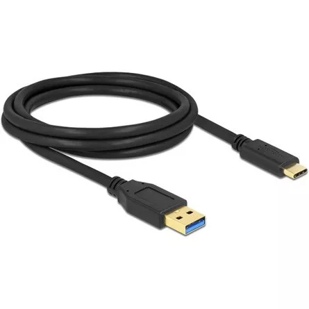 Delock USB-C 3.2 Gen2 -> USB-A 3.2 Gen 2 M/M adatkábel 2m fekete