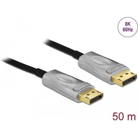 Delock DisplayPort 1.4 -> DisplayPort 1.4 M/M aktív video kábel 50m fekete