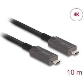   Delock optikai USB-C 3.2 Gen2 -> USB-C 3.2 Gen2 M/M aktív adatkábel 10m fekete Video+Data+PD